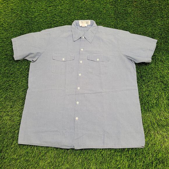 Vintage Dickies Work Button Shirt XL 26x31 Baggy Chambray - Picture 1 of 11